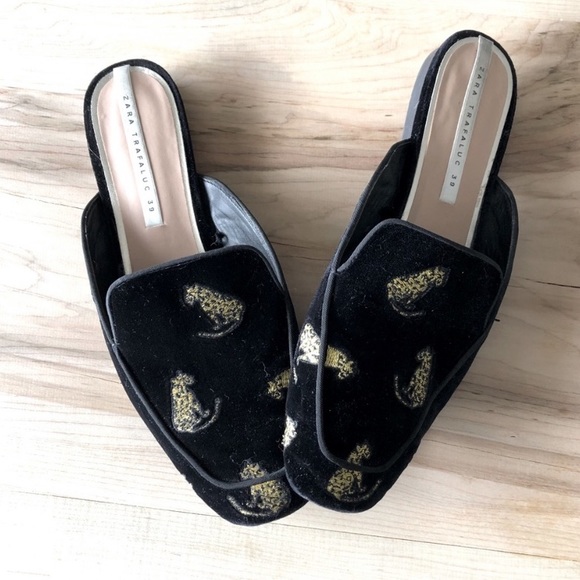Zara Trafaluc Velvet Leopard Flats SOLD OUT - Picture 3 of 8